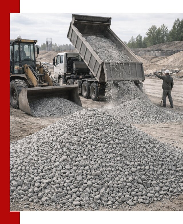 Доставка известнякового щебня фр. 5–20 в Качканаре