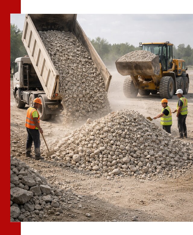 Доставка известнякового щебня фр. 40-70 в Качканаре