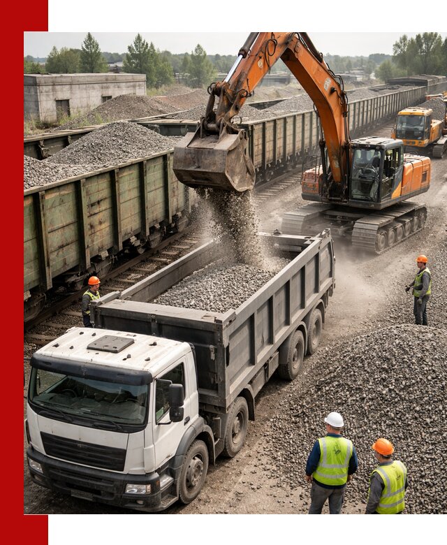 Железнодорожный щебень фракция 25–60 для поставок в Качканаре