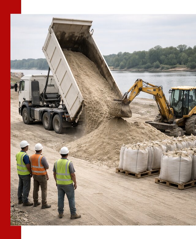 Доставка речного песка в Качканаре самосвалами и погрузкой