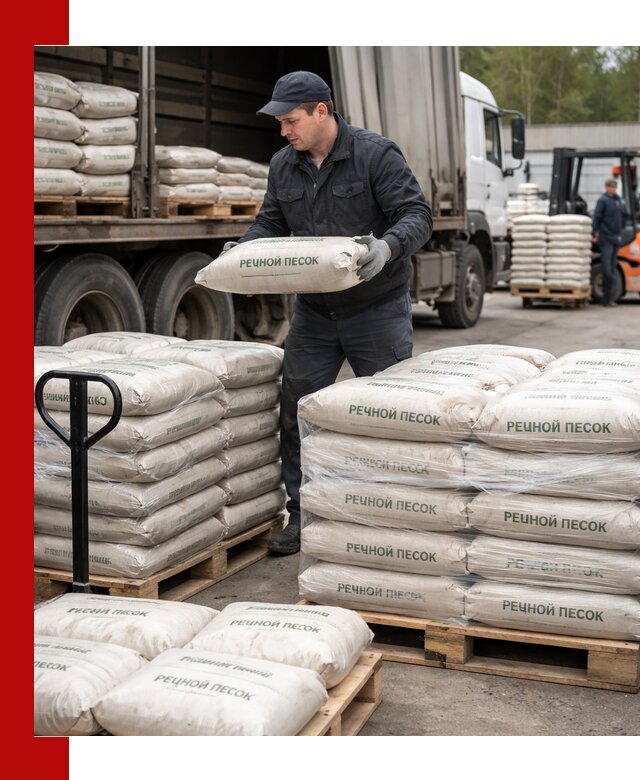 Речной песок в мешках с доставкой в Качканаре