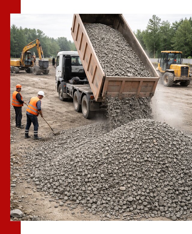 Доставка гравия фракции 40-70 в Качканаре оптом и в розницу