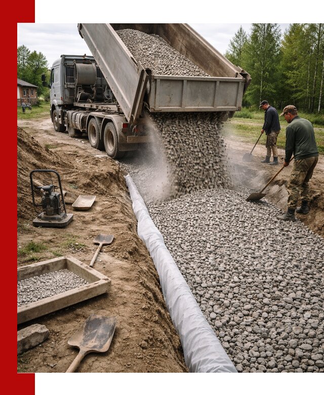 Гравий для дренажа с доставкой в Качканаре качественный и недорогой