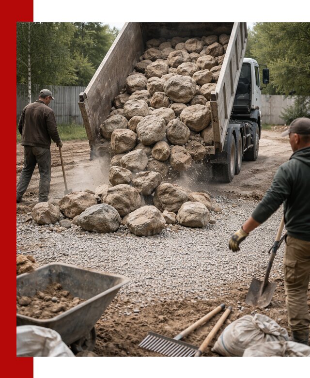 Доставка и укладка булыжника в Качканаре