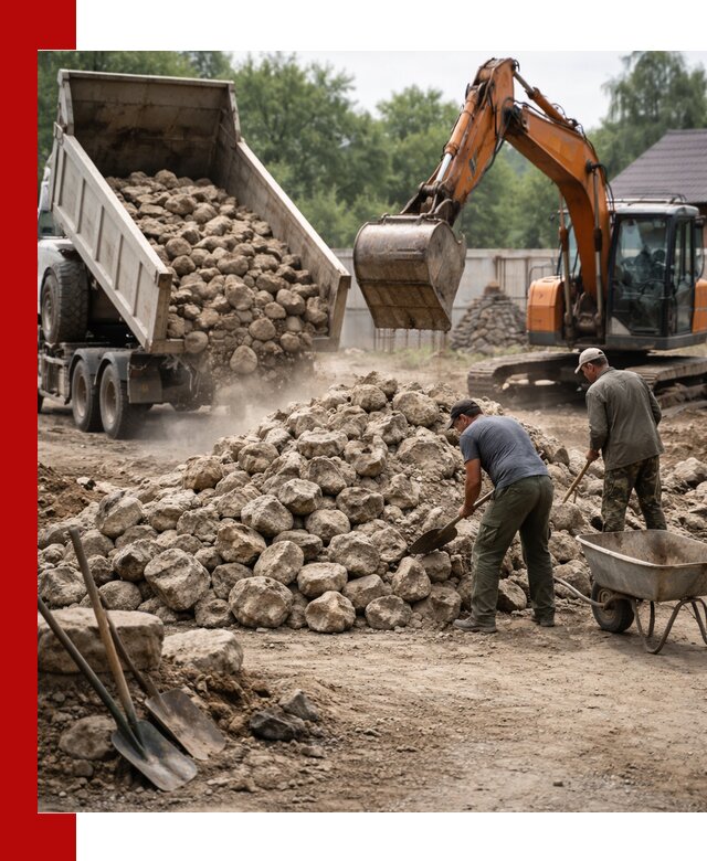 Доставка и разгрузка бутового камня в Качканаре