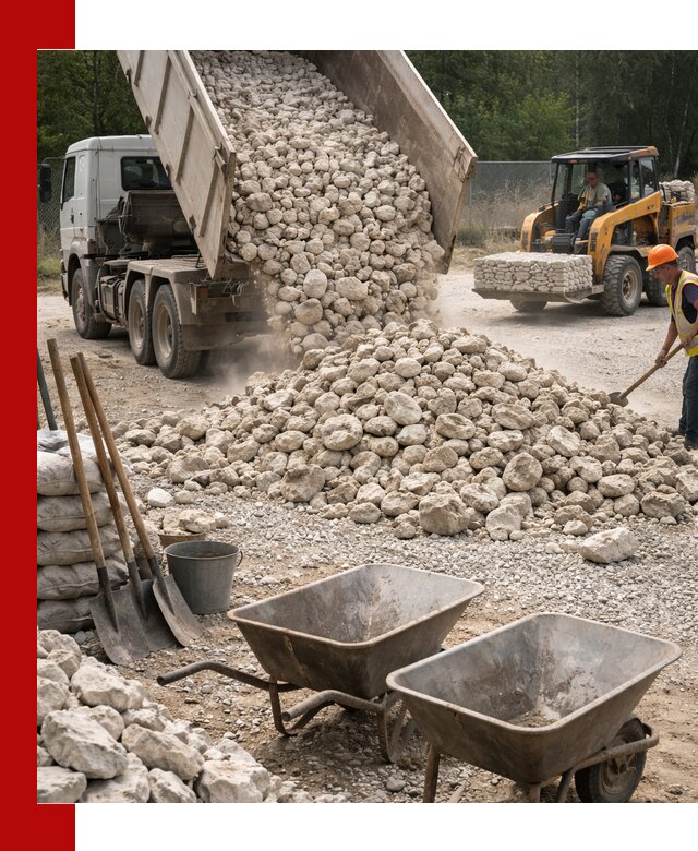 Доставка и продажа бутового известнякового камня в Качканаре