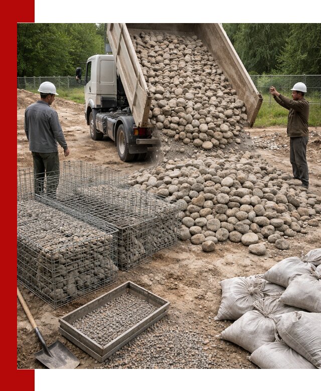 Камень для габионов фракция 70–151 в Качканаре