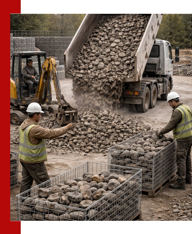 Камень для габионов фракция 100–201 в Качканаре