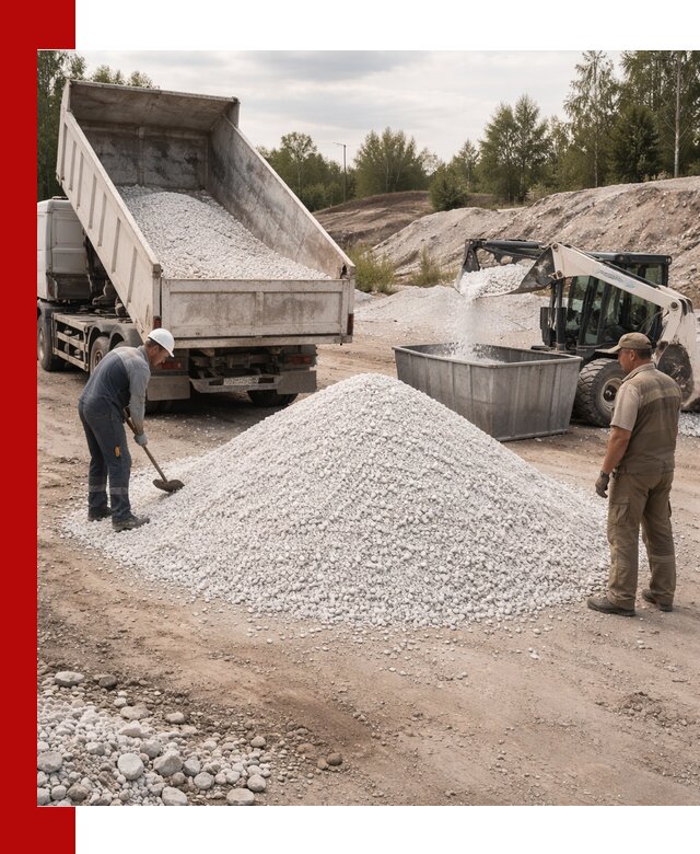 Доставка и продажа белой мраморной крошки в Качканаре