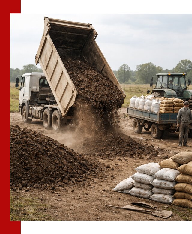 Доставка грунта и удобрений оптом в Качканаре для сельхоз и строительства