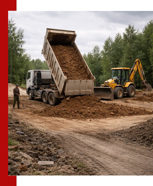Доставка суглинка самосвалами в Качканаре подсыпка и планировка