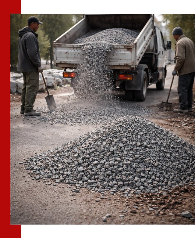 Гранитная крошка для посыпки дорог и тротуаров в Качканаре