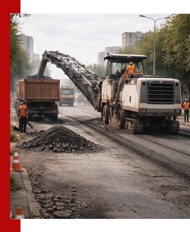 Фрезерованный асфальт в Качканаре — удаление и вывоз старого покрытия