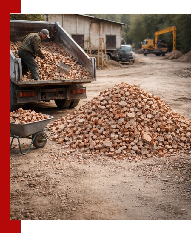 Доставка и подушка из боя кирпича с разгрузкой в Качканаре