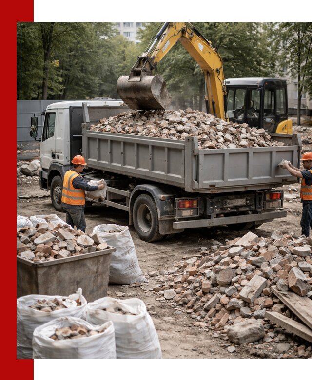Вывоз строительного мусора в Качканаре с самосвалами и контейнерами